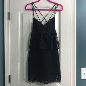 Gianni Bini Black lace peplum dress